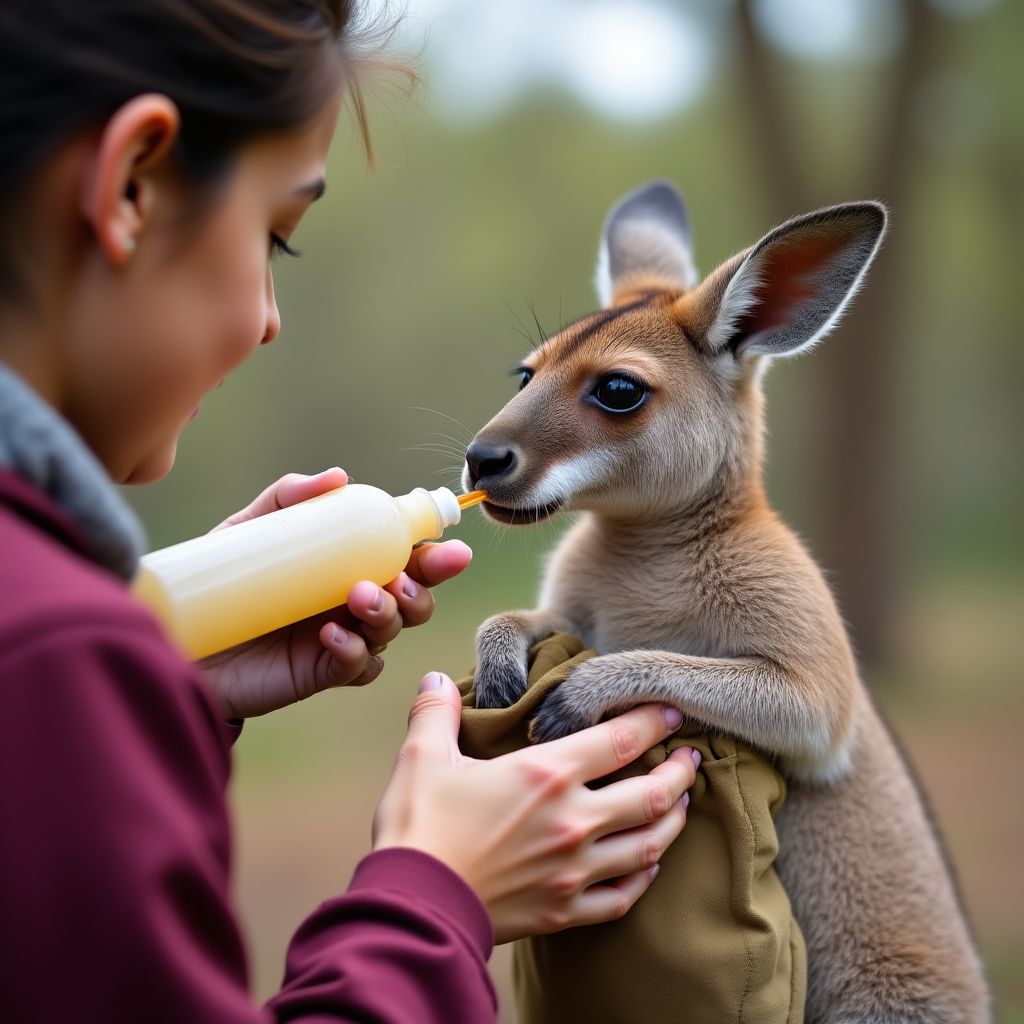 Joey Kangaroo Feeding