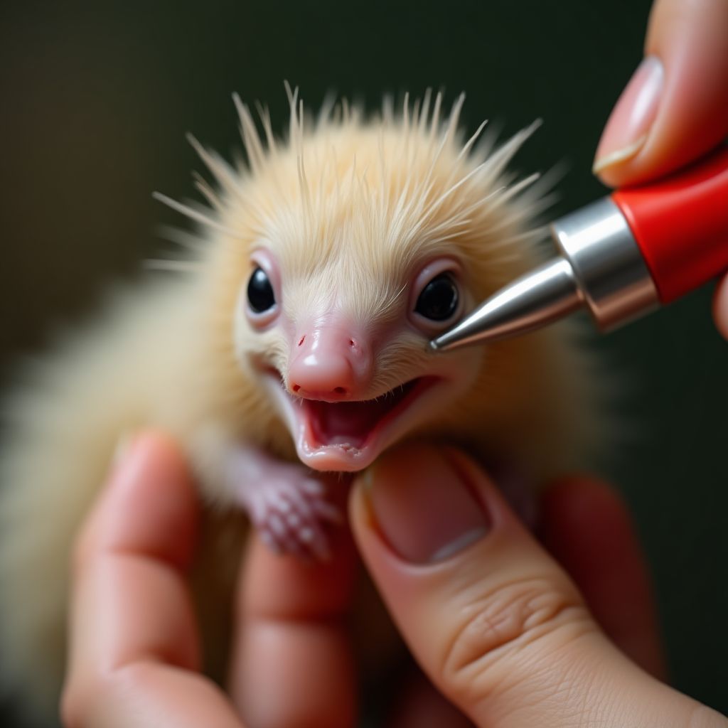 Rescued Baby Echidna